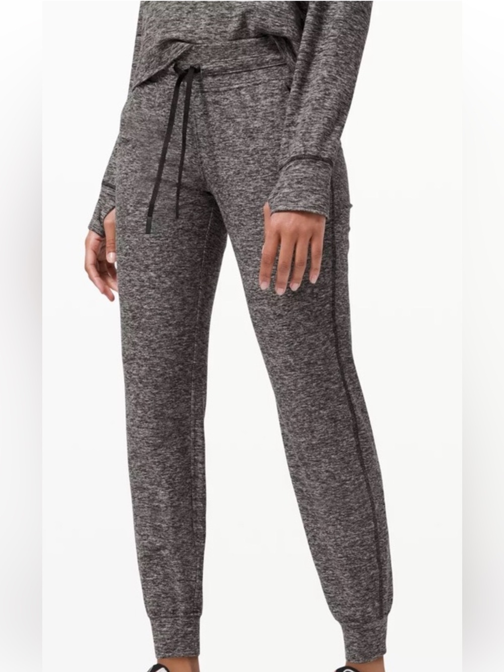 Lululemon Ready To Rulu 2-Piece Set Jogger Pullover Heathered black Sz 4